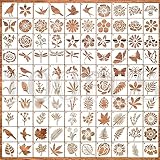 OOTSR 100 Stück Schablonen Set, 5x5cm Blume Blätter Vogel Zeichnung Malschablonen DIY Schablonen,...