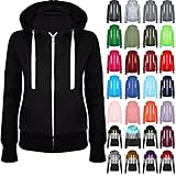 Masrin Sweatjacke Damen Full Zip Übergangsjacke Einfarbig Hoodie Sweatshirt Mantel Leicht...