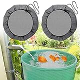 Regentonnen Netz,2stk Hochwertige Regentonne Abdeckung mit Zugkordel,80cm Verstellbares...