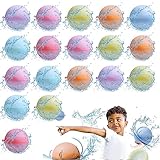 Wiederverwendbare Wasserballons, 18 Stück Wasserbomben Schnell Befüllbar Silikon Wasserballons...