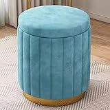 Schminktischhocker aus Samt mit Stauraum, runder Sitzbank, Schminktisch, Fußstütze, abnehmbarer...