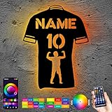 LEON FOLIEN Fußball trikot personalisieren RGB Led Licht mit Namen & Nummer – Fussballer aus...