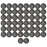 50pcs Holzknöpfe für Handwerk, Vintage -Knöpfe Schüttung mit 4 Löcher geschnitzte Blumen zum...