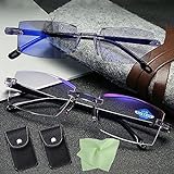 YZDST New Diamond-Cut Bifocal Progressive and Anti-Blue Eyewear Ultralight Reading Glasses, High...