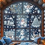 WUQNGI 203 Stück Fensterbilder Weihnachten Selbstklebend,Fensterdeko Weihnachten Kinder...