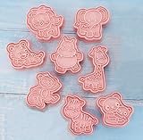 RUIYWEN 8 Stück 3D Ausstechformen Keksmodell Tiere Cookie Cutters Keksausstecher Kunststoff für...