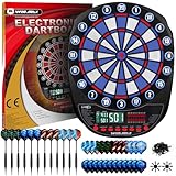 WIN.MAX Elektronische Dartscheibe Soft Tip Dartscheibe Set LED Displays 3 Sprachen mit 12...