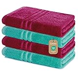 Lavea Duschtücher 4er Set – 70x140 cm – 100% Baumwolle – Weiche & Saugfähige Frottee...