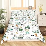 Feelyou Bettwäsche-Set für Queen-Size-Betten, Dinosaurier-Bettwäsche-Set für Jungen,...