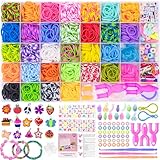 Uolifrem 2800+ Loom Bänder Set, 32 Farben Loops Gummis für Armbänder, Bunte Loom Bänder mit Mehr...