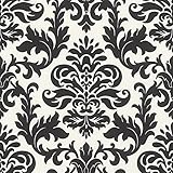 Rasch Tapete 278507 - Schwarz-Weiße Tapete mit geschwungenen Ornamenten im Barock-Stil - 10,05m x...