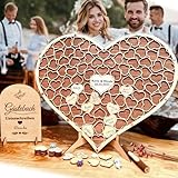 Neamon Hochzeit Gästebuch aus Holz Herzform Alternative Gästebuch Geburtstag Taufe Graduierung...