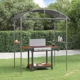 Grillpavillon mit Seitenregalen, Anthrazit 220x115x230 cm, Robuster Stahlrahmen und PC-Dach, Ideal...