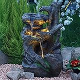Gartenbrunnen Brunnen Zierbrunnen Zimmerbrunnen Brunnen mit LED-Licht 230V Wasserfall Wasserspiel...