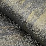 FunStick Möbelfolie Betongrau Gold Klebefolie Betonoptik Deko Tapete Schlafzimmer Selbstklebend...