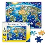 Ravensburger Kinderpuzzle - 12722 Große, Weite Welt - Puzzle-Weltkarte für Kinder ab 8 Jahren, mit...