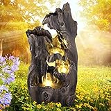 Gartenbrunnen Brunnen Zierbrunnen Zimmerbrunnen Springbrunnen Brunnen mit LED-Licht 230V Wasserfall...