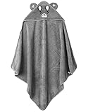 Juadnic Babyhandtuch mit Kapuze Personalisiert Badetuch Baby Bademantel 0-6 Monate Weich und Bequem...
