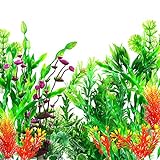 Plastikpflanzen für Aquarien, Fisch Tank Dekoration, (29 Stück, 12-30cm), Aquarium Wasserpflanzen