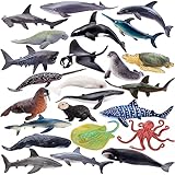 TOYMANY 24 Stück Tiere-Figuren Set Ocean Spielfiguren Spielzeug Meerestier-Figuren Tierfigur...