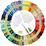 elloLife [150 Farben Stickgarn, Multifarben Sticken Garn Embroidery Threads mit 12 Spulen...