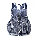 Alice Fan Modischer Denim Rucksack für Damen Tages rucksack große Kapazität Jeans Umhängetasche,...