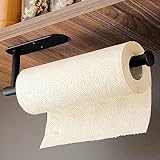 Kegii Küchenrollenhalter ohne Bohren - Küchenpapierhalter Edelstahl Rollenhalter Schwarz...