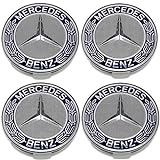 4 Kappen Radkappen für Mercedes Benz, Schutzkappen für die Alufelgen, 75 mm, Klasse A, B, C und...
