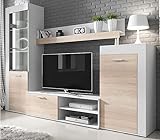 MEBLE KRYSPOL Wohnwand Rita TV-Lowboard, Hochvitrine, Kommode, Wandregal, Wohnzimmer-Set, Modern...