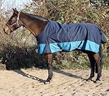 jw reitsport Winterdecke 600denier 100gr Navy aquamarin 135cm