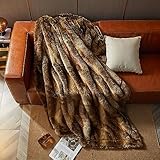 HOMFINE Luxuriöse Kunstfelldecke Felldecke Kunstfell - Kuscheldecke Flauschig Fellimitat Decke...