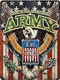 Metallschild im Retro-Stil, Vintage, USA, Armee, amerikanische Soldaten, Est 1775, für Garage,...