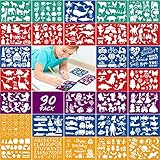 Qpout 30pcs Bunte Zeichenschablone für Kinder, Tier Meerjungfrau Dinosaurier Hai Auto Brief...