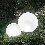 Esotec Solar multicolor Leuchtkugel 2er Set 20 und 30 cm - 7 Lichtfarben Dauerlicht oder...