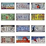USA Kennzeichen Set 12 Stück – US Nummernschilder Replika aus Metall – Auto Deko Schilder –...