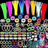 Slmeno Knicklichter Party Set - 150 Leuchtstäbe 8 Farben, mit 197 Verbinder für Armreifen Brillen...