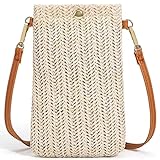 HATOFES Handytasche Zum Umhängen Damen,Umhängetasche Klein, Strohtaschen für Frauen Crossbody...
