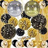 Syoulin Party Dekoration Set, geburtstag deko，silvester deko，Lametta Vorhang Gold Glitzer,Disco...