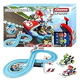 Carrera First Mario Kart Rennbahn-Set | Mario vs. Yoshi | 2 Fahrzeuge inklusive | Kreisel für extra...