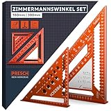 Presch Zimmermannswinkel Set - 180mm & 300mm - Innovative, abwischbare Notizfläche - Intelligente...