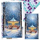 Aodejoy Diamond Painting Schneekarussell 5D-Diamant-Malerei-Set zum Selbermachen, rund, voller...