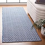 SAFAVIEH Montauk Collection Läuferteppich, 70 x 30 cm, elfenbeinfarben und blau, handgefertigt,...