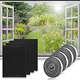 AUNHOKE 4 Stück Fliegengitter Fenster, 130 x 150 cm Selbstklebend Insektenschutz Fenster mit...