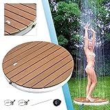 @tec Gartendusche Aussendusche aus WPC, im Holz Look, Mobile Bodendusche Campingdusche, Sauna- &...