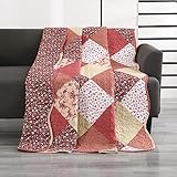 Qucover Tagesdecke Patchwork 150x200cm Patchworkdecke Wendedesign Bettüberwurf Sofadecke aus...