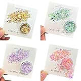 Holografisches Nagelkunst-Glitzer-Set, 4 Farben, kreative Display-Kollektion