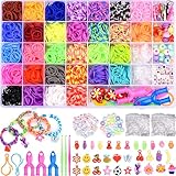 AOKITO 2500+ Loom Bänder Set für Kinder, 32 Farben DIY Gummibänder mit Perlen Haken Charms und...