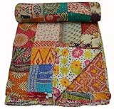 Estationeryhouse Indischer Vintage-Patchwork-Kantha-Steppdecke, handgefertigt, wendbar,...