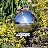 Köhko 25 cm Kugelbrunnen Hochglanz poliert 21011 aus Edelstahl mit LED-Beleuchtung