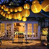 Joomer Solar Lichterkette Lampion Außen, 6M 30er LED IP65 Wasserdicht Lampion/Laternen Solar...